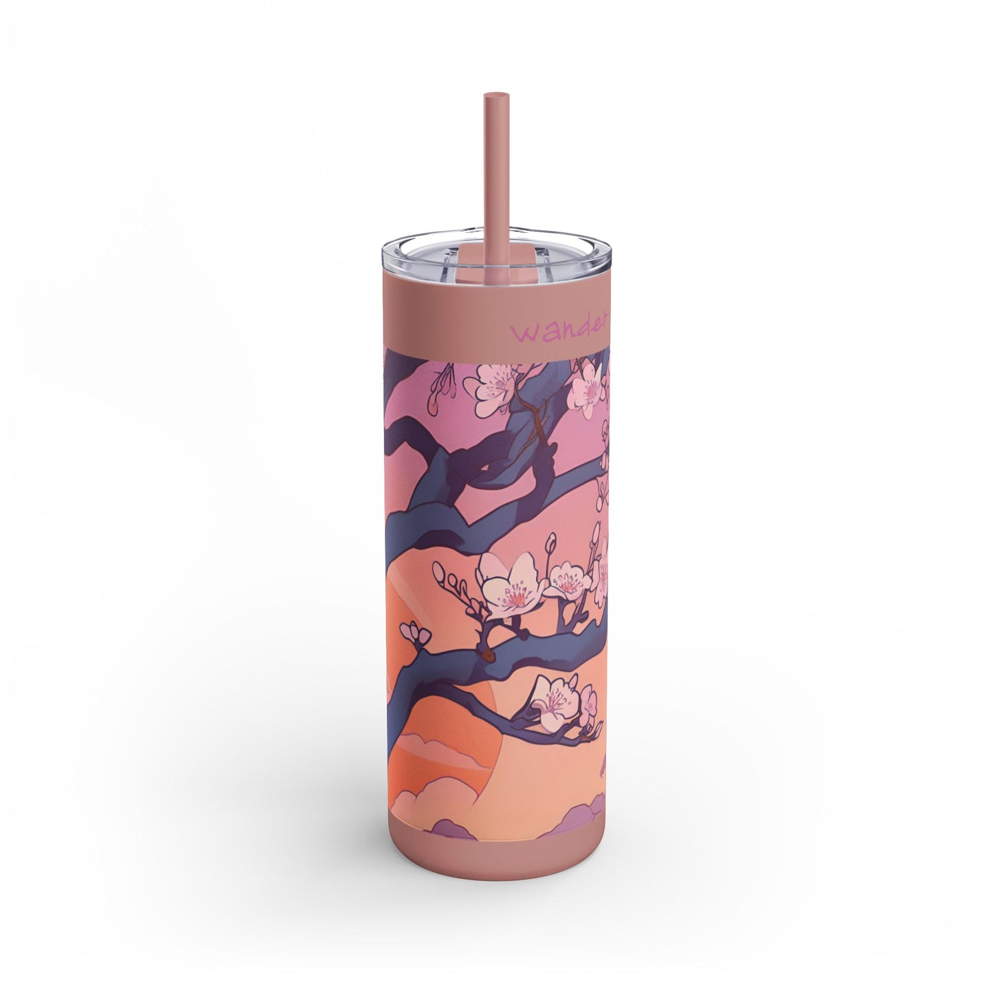 Cherry Blossom Sunset Matte Tumbler | 20 oz Insulated Tumbler