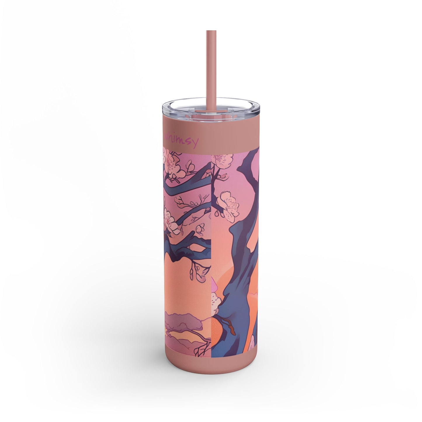 Cherry Blossom Sunset Matte Tumbler | 20 oz Insulated Tumbler