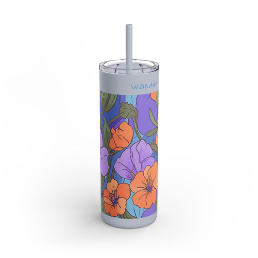 Poppies & Morning Glories Matte Tumbler | 20 oz. Insulated Tumbler